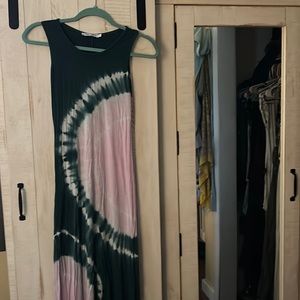 Blue and pink tie dye dress